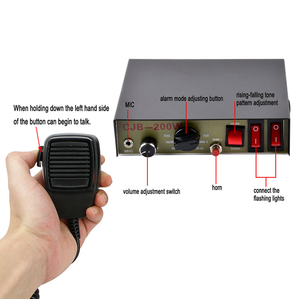 เตือนรถแตรรถไซเรนลำโพง200W 8เส - Emergency Whistle Loud บทวิจารณ์และราคา